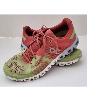 ON CLOUD Cloudflow Running Shoes Guava Dust Rose Pink Green Women’s Sz 10W